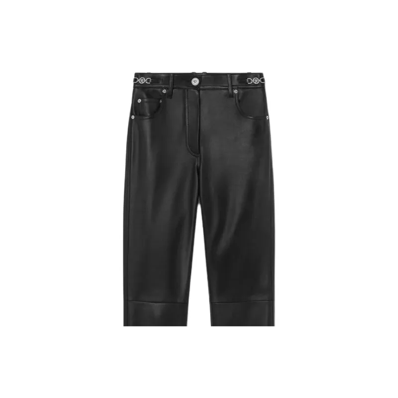 VERSACE Plongé Leather Trousers-5
