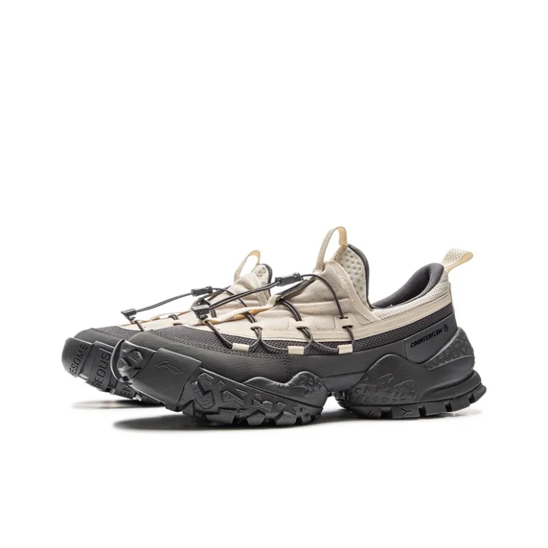 LiNing CF Tracing Low-Top Trekking Shoes Unisex Beige Black-2