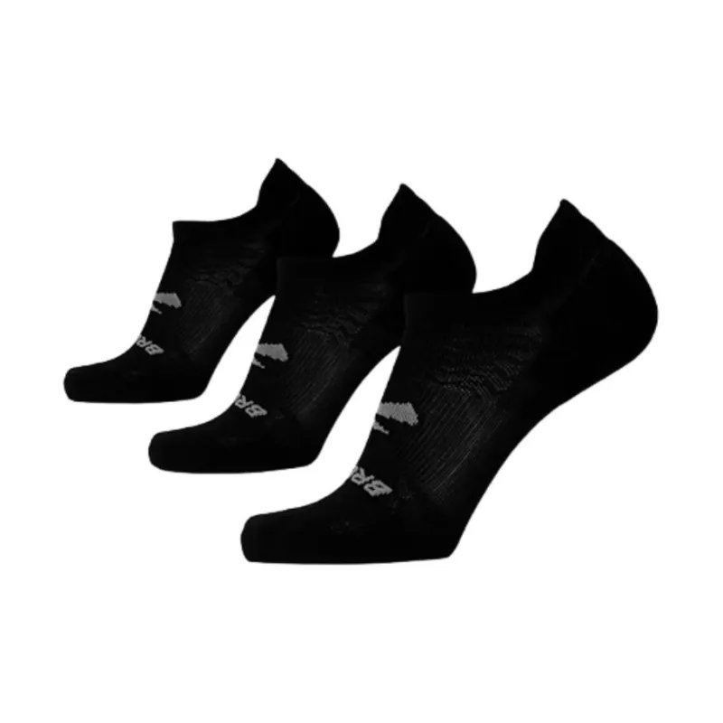 Brooks Ankle Socks Unisex 3 Pack Black-0