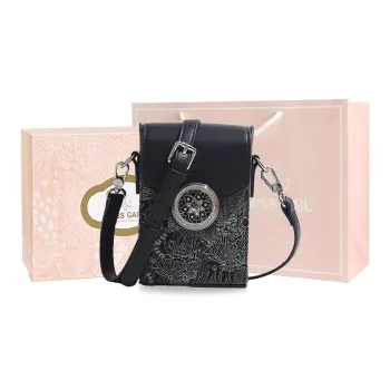 MISS GAIL Artificial Leather Crossbody Bag Regular Women's Floral Blue