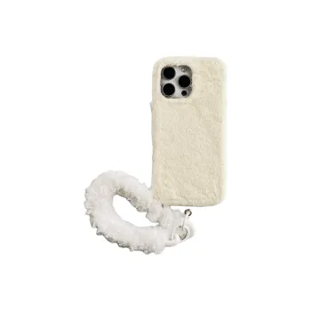 Wei Xin Plush Material Solid Color Plush Lanyard Phone Cases Compatible With IPhone 16/15 Pro Max/Apple 13/14 Pro/Max
