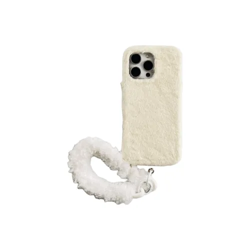 Wei Xin Plush Material Solid Color Plush Lanyard Phone Cases Compatible With IPhone 16/15 Pro Max/Apple 13/14 Pro/Max