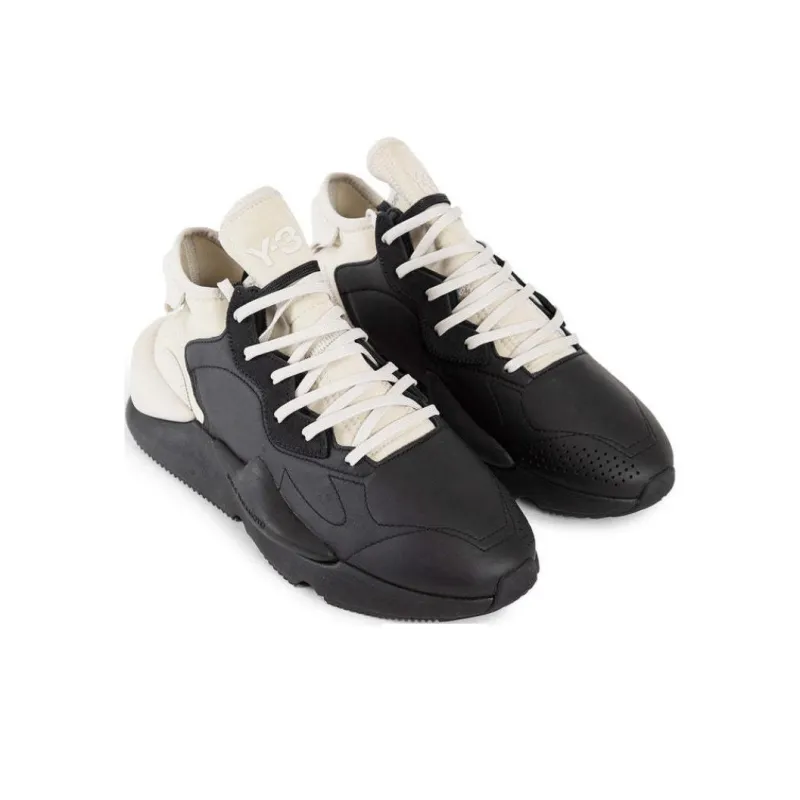 Y 3 Kaiwa Low Top Casual Shoes Unisex Black White-3