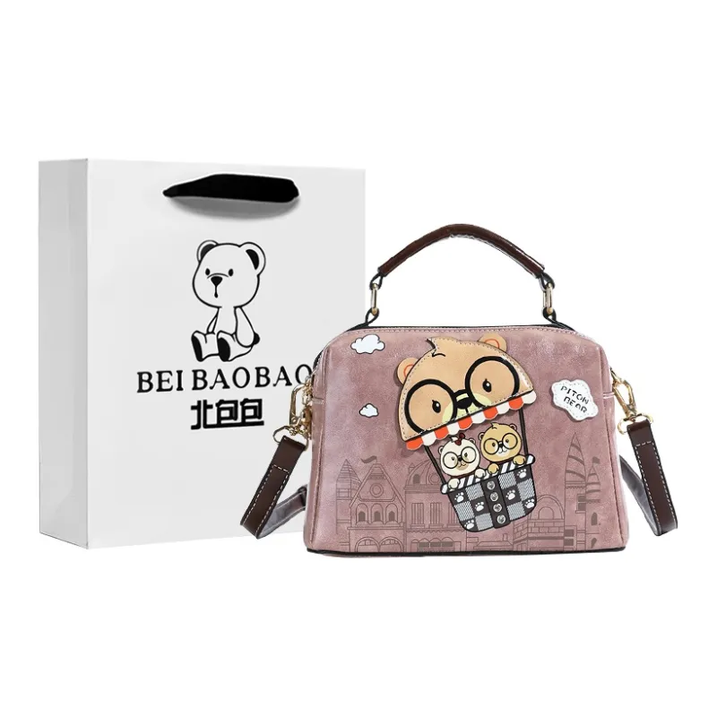 North Pack PU Crossbody Bag Regular Women's Beige/Pink/Brown-6