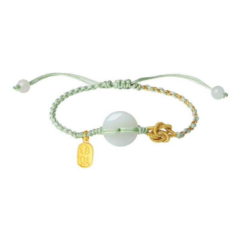 JINLIUFUJIXIANG Hetian Jade Bracelets White Jade/Pale Greenish White Jade Women's-0