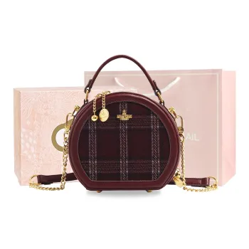 MISS GAIL Synthetic Leather Shoulder Bag Crossbody Bag Handbag Regular Women's Plaid Red