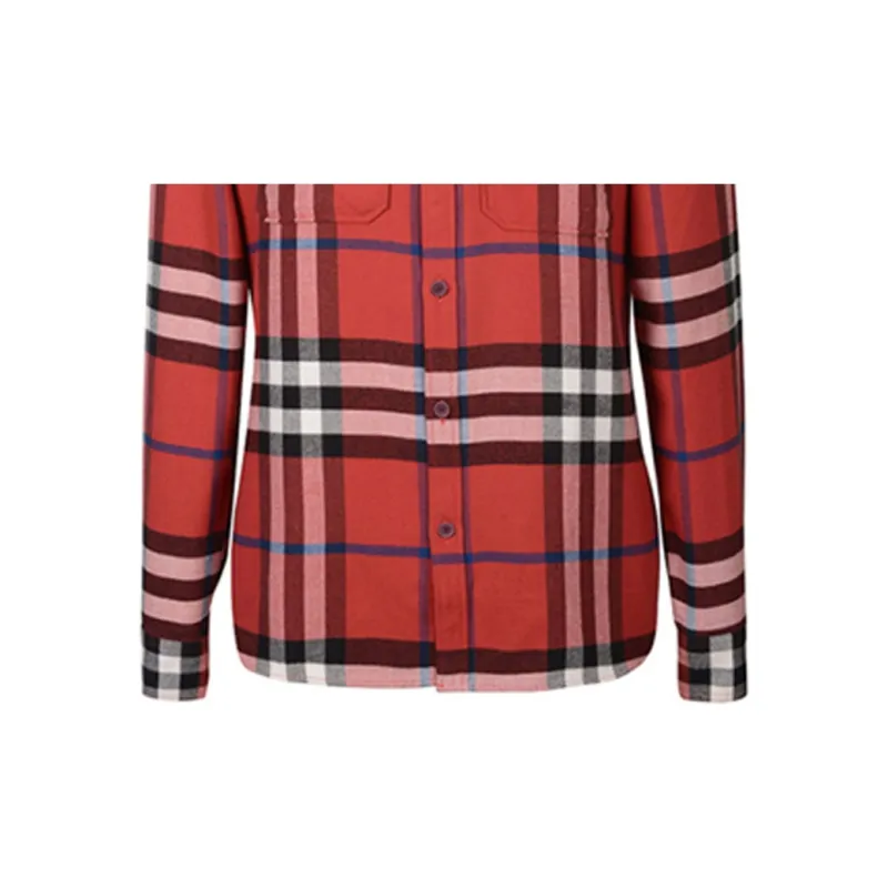 Burberry Shirts Men Red-4