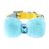[Amber Yellow Luxury Clothing Sets]Plush Bowknot+Solid Color Collar