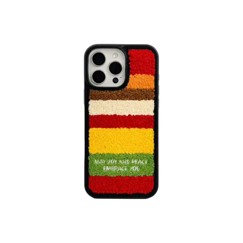 Wei Xin Plush Material Plush Embroidery Multicolor Phone Cases Compatible With IPhone 16/15 Pro Max/Apple 13/14 Pro/Max-4