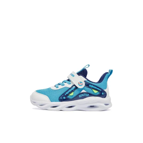 QIAODAN Anti Slip Wear Resistant Low Top Kids' Running Shoes Kunpeng Blue/Jordan White Children Aged 3 7 Years Old