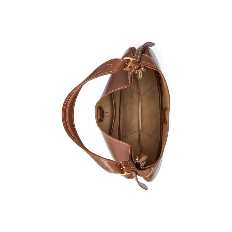 Polo Ralph Lauren Polo ID Cow Leather Shoulder Bag Trumpets Women's Brown-4