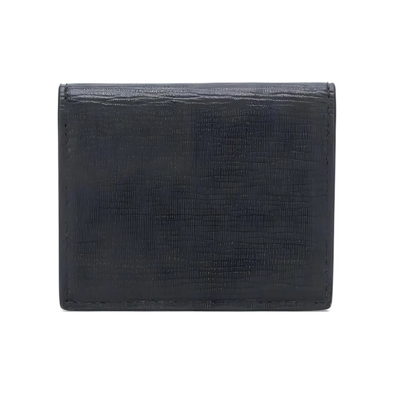FERRAGAMO GANCINI Leather Wallet Men's Black-2