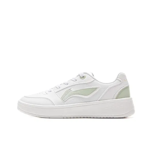 LiNing Yuanbao V3 Anti Slip Wear Resistant Low Top Skateboard Shoes Women's White Green