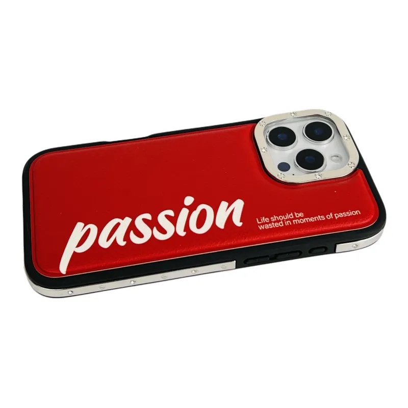 Wei Xin Leather Material Leather Landscape English Phone Cases Compatible With IPhone 16/15 Pro Max/Apple 13/14 Pro/Max-11