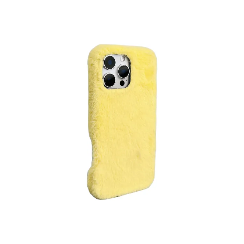 Wei Xin Plush Material Solid Color Plush Lanyard Phone Cases Compatible With IPhone 16/15 Pro Max/Apple 13/14 Pro/Max-18