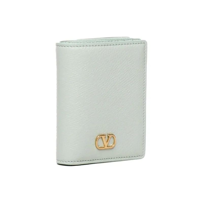 Valentino VLogo Signature Calfskin Card Holder Women's Sky Gray-1