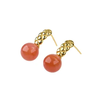 Honglangji Southern Red Agate Earrings Women's