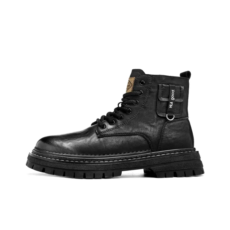HLA Martin Boots Men Black, Bronze-0