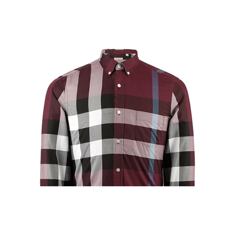 Burberry Shirts Men Red-2