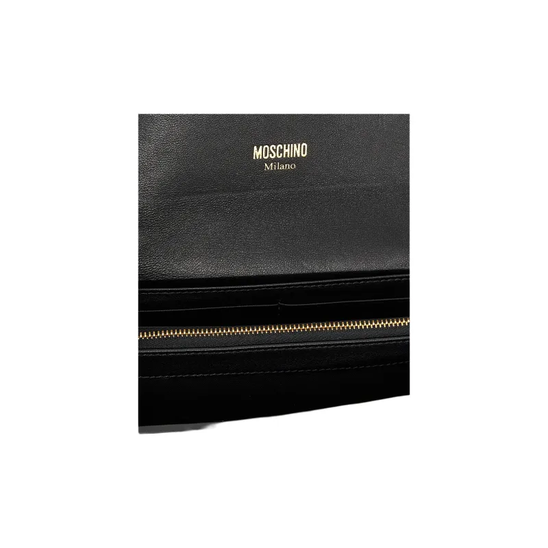 MOSCHINO Logo Heart-Shaped Plaque Chain Wallet-2
