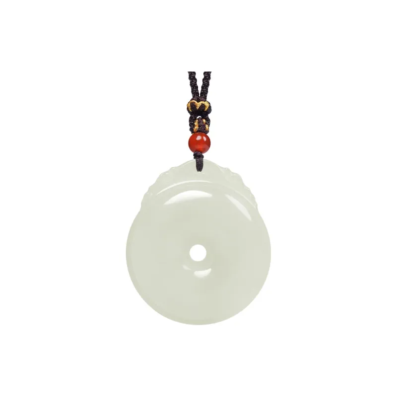 YUYIHUAN Hetian Jade Necklaces Pale Greenish White Jade Unisex-0