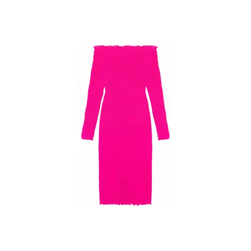 Balenciaga Smocked Mini Dress 'Lipstick Pink'-1