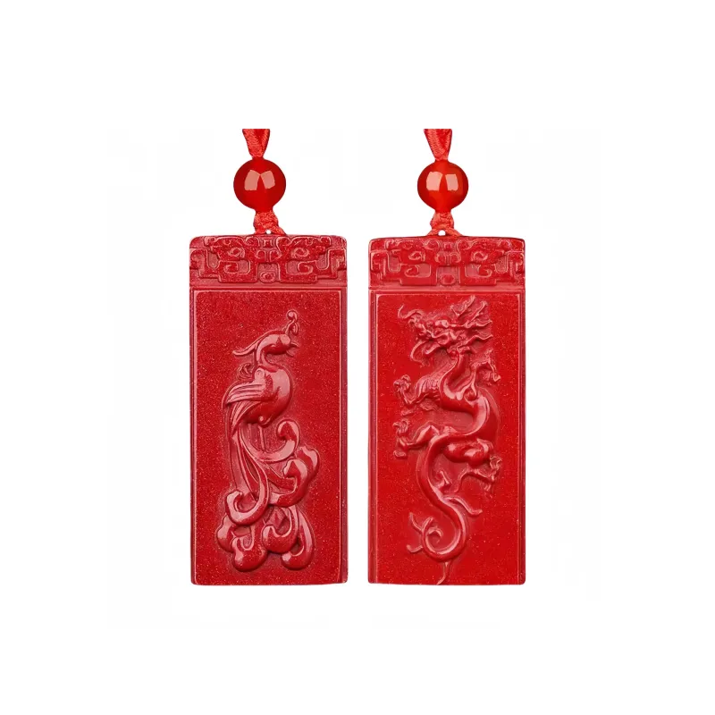 Lingxiang Yurun Cinnabar Necklaces Unisex-10