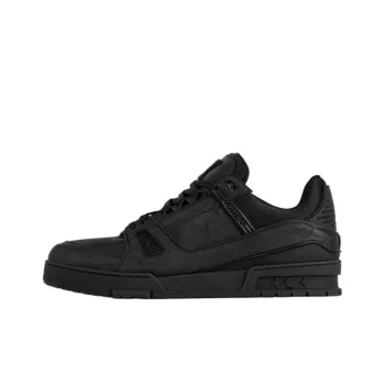 LOUIS VUITTON Trainer Low Top Skateboard Shoes Men's Black