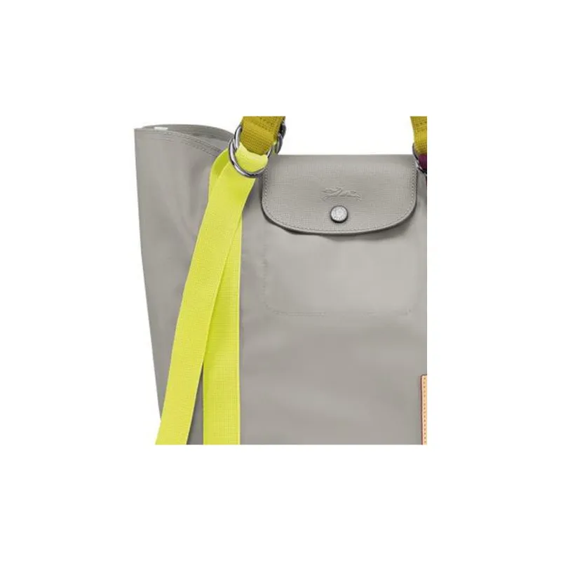 LONGCHAMP Le Pliage Re-play Canvas With Leather Trim One Shoulder Canvas Bag Handbag Women's Gray-3