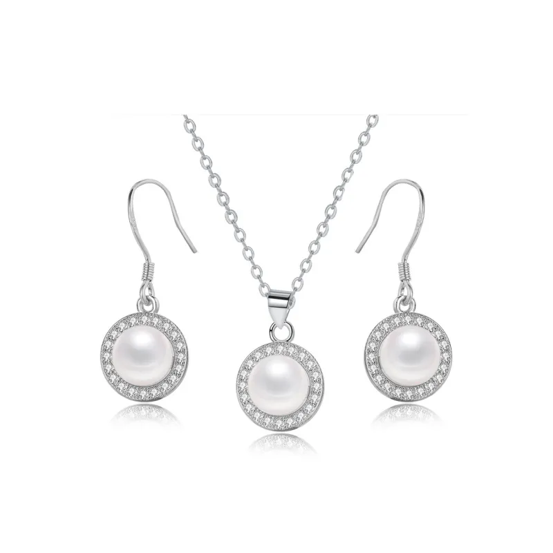Beth Jewelry Pearl Necklace Hoop Earrings Women's-10