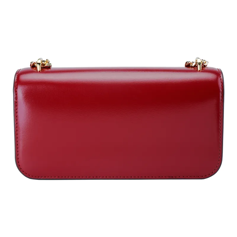 TORY BURCH Eleanor Cow Leather Portable Crossbody Bag, Shoulder Bag Trumpets Women's Gemstone Red-2