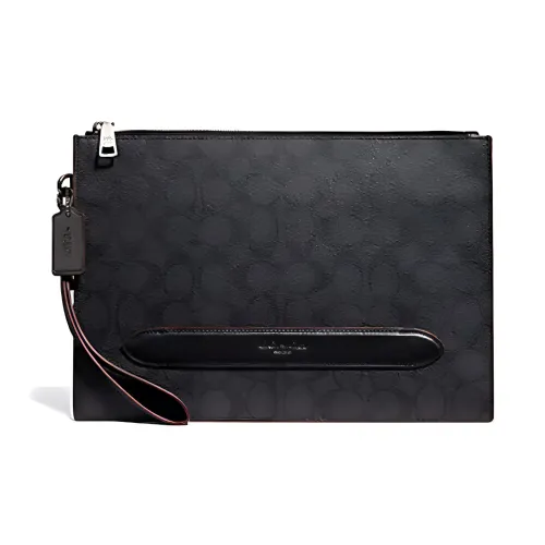 COACH Pouch Canvas Briefcases Large Size Men's Black