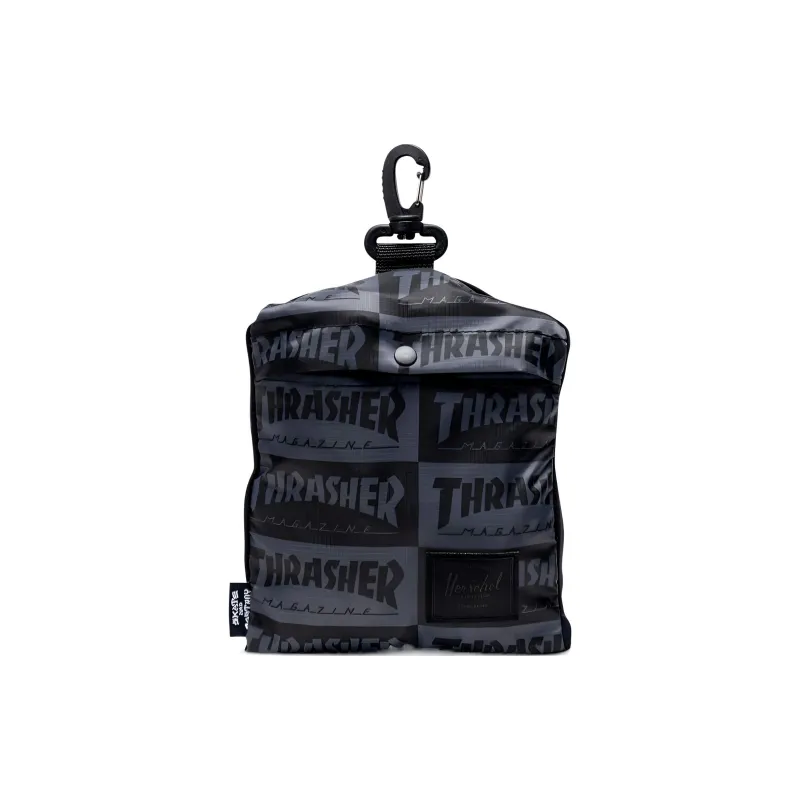 Thrasher Herschel Collaboration Elasticity Tear-Resistant Backpack Regular Men's Black Gray Color-2