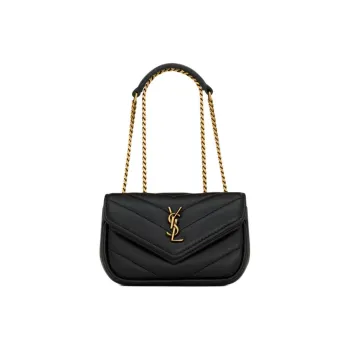 SAINT LAURENT Lambskin Shoulder Bag Extra Mini Women's Black