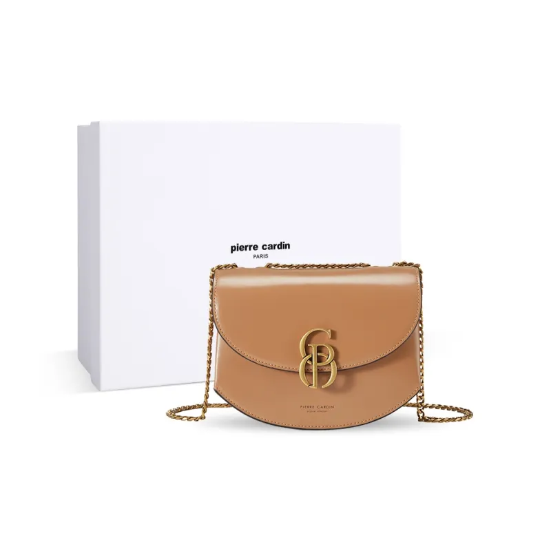 PIERRE CARDIN Cow Leather Crossbody Bag Regular Women's Brown-0