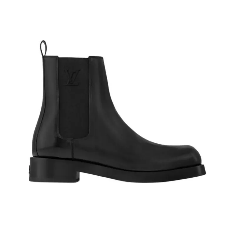 LOUIS VUITTON Agent 2025 Spring Summer Men's Collection Short Chelsea Boots Men's Black-1