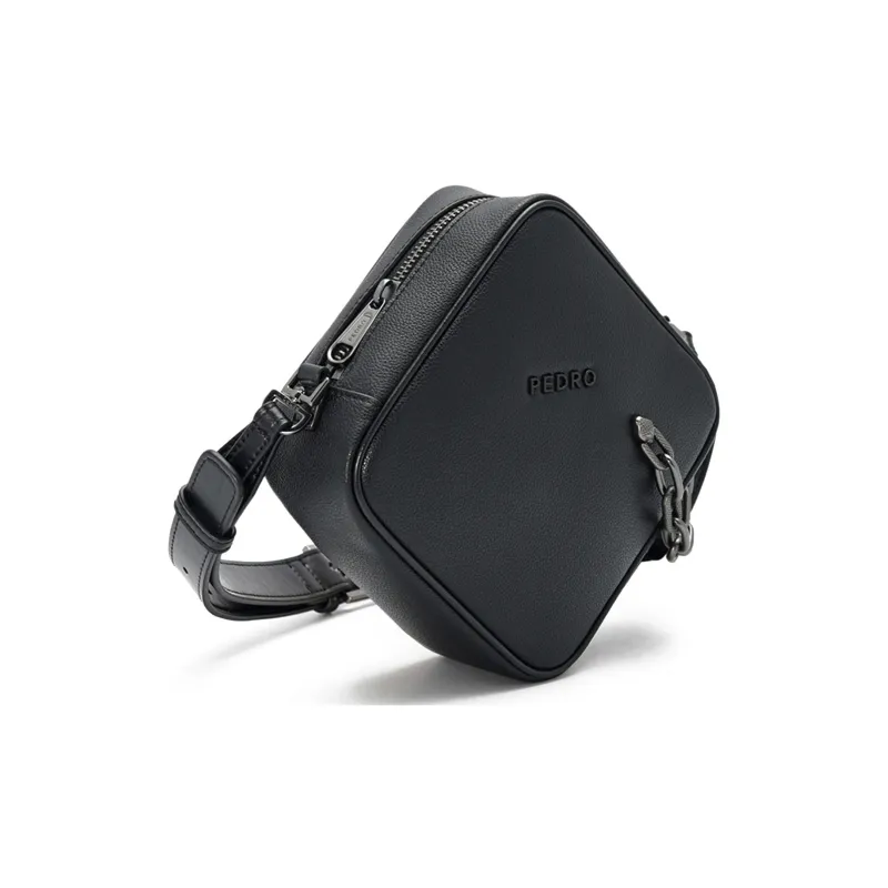 PEDRO Blended Material Shoulder Bag Small Size Men's Black-1