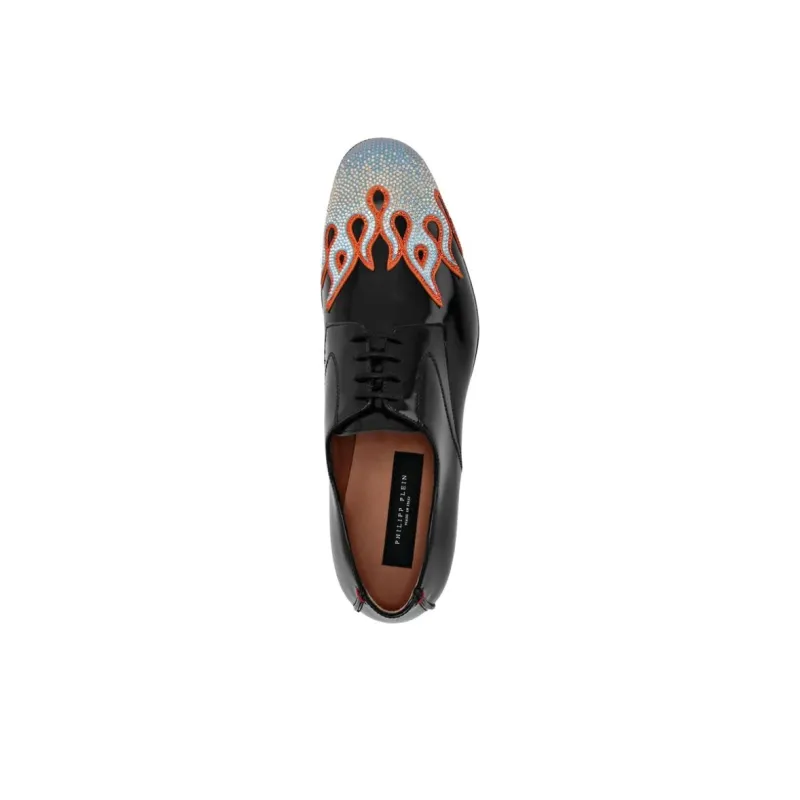 PHILIPP PLEIN Strass Flame Casual Shoes Men's Black-3