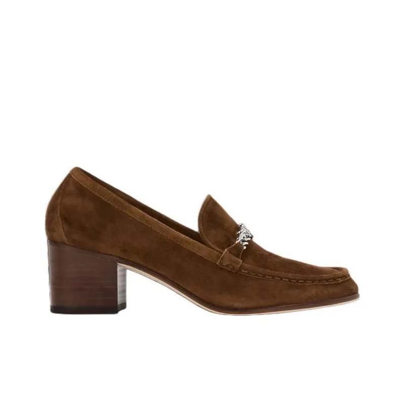 LAUREN RALPH LAUREN Winslet Chunky Heel High Heels 5.5cm Women's Brown-1