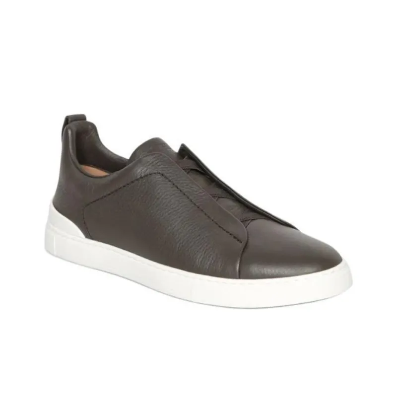 Zegna Low Top Skateboard Shoes Men's Dark Brown-2
