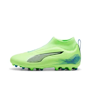 PUMA Ultra 5 Anti Slip Wear Resistant Mid Top Kids' Soccer Shoes Green Teenagers