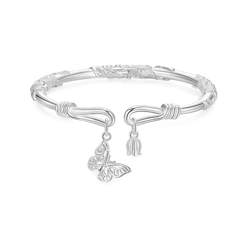 KADER Blossom Series 999 Fine Silver Bangles Women's-1