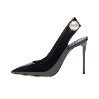 Casadei Julia Big Pink Slim Heel High Heels 10cm Women's Black