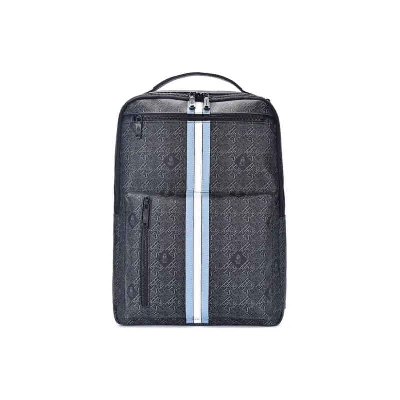 Hush Puppies PVC Polyvinyl Chloride Backpack Medium Size Men's Black-0