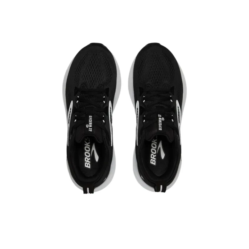 Brooks Anti Slip Wear Resistant Low Top Running Shoes Unisex Black White-2