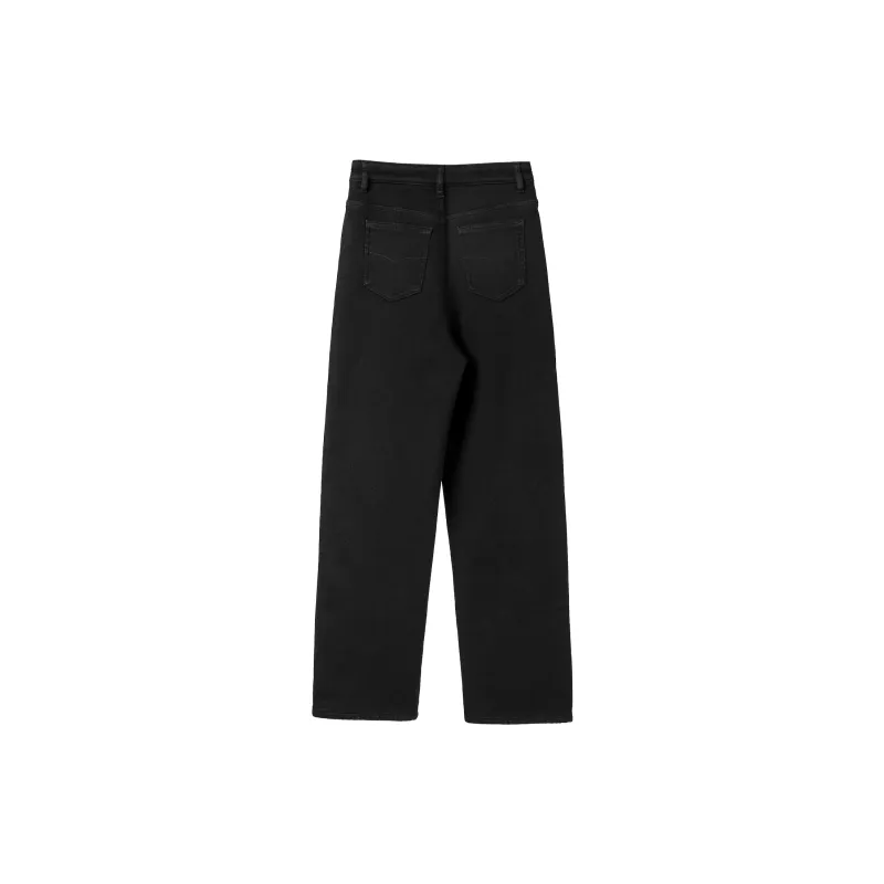 Fstudio Jeans Korean Commute Slimming Straight Fit Casual Pants Women's Black-1