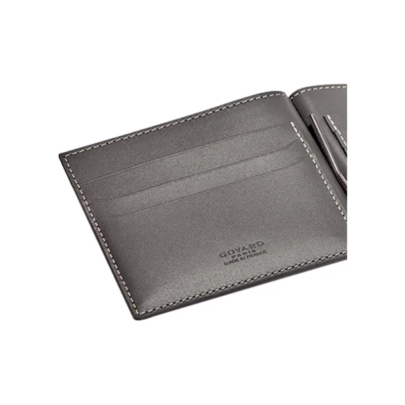 GOYARD Saint-Thomas Canvas With Leather Wallet Unisex Gray-4