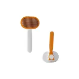 [Oval Self-Cleaning Comb]White Yellow