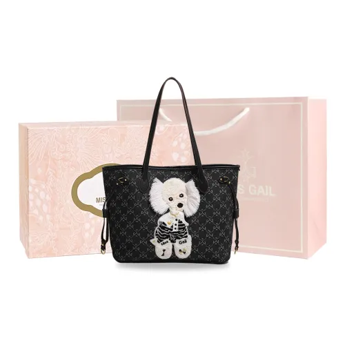 MISS GAIL Synthetic Leather Tote Bag, Shopping Bag, Handbag, Shoulder Bag Large Size Women
s Black