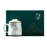 Li Ti Tong-Lotus Charm Blue Glaze Baichuan Cup (Glazed)